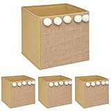 Matière de la jute : Jute Atmosphera - Bac de Rangement Enfant - Pompons - Jute (Lot de 4)