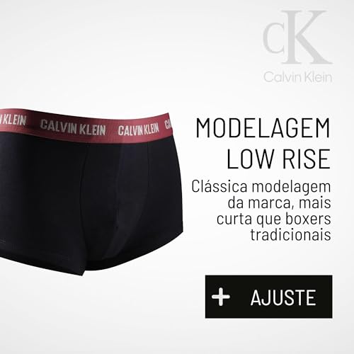 Calvin Klein Kit 4 Cuecas Low Rise Trunk Boxer Masculina Original, 2 Pretas - 2 Brancas, G