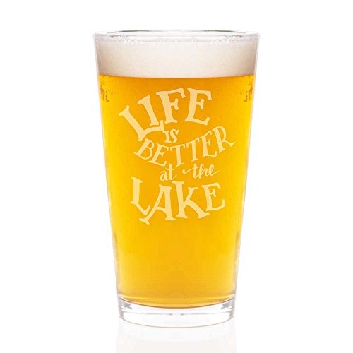 Life Is Better At The Lake Engraved Pint Glass 16-ounce