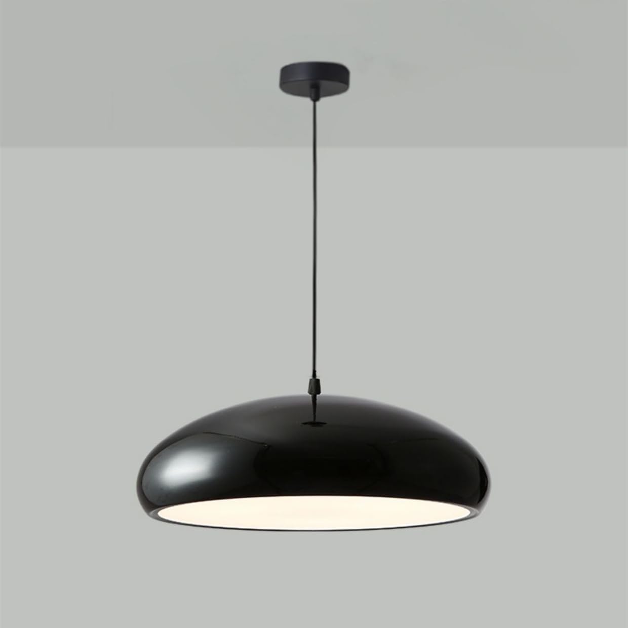 Large Dome Pendant Light Black Metal Hanging Lamp Mid Century Modern Pendant Ceiling Light 3 Lights Oversized Pendant Lighting for Kitchen Island Dining Room 17.7 Inch Aluminum Shade Beauty Comes