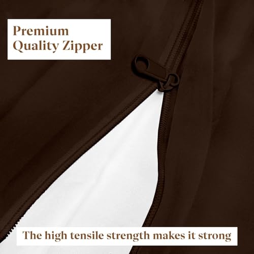 Image of 6 Sided Zipper Mattress Protector 75 inchx60 inchx8 inch Waterproof Mattress Cover for Queen Bed Size with 8 inch Drop Thick (75x60x8 inch,Brown)