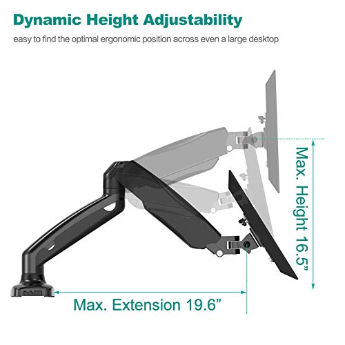 image for WALI Single LCD Monitor Fully Adjustable Gas Spring Desk Mount Fit 1 S
