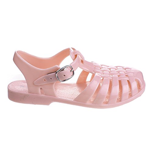 Bamboo Childrens Girl Suzy-02K Jelly Round Toe Fisherman Slingback Flat Sandals