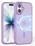 ELEVAVIDA Custodia per iPhone 17 viola – cover magnetica trasparente, sottile e leggera, antiurto e antigraffio, compatibile con MagSafe
