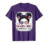 American Flag She Loves Jesus & America Too Christian Jesus T-Shirt