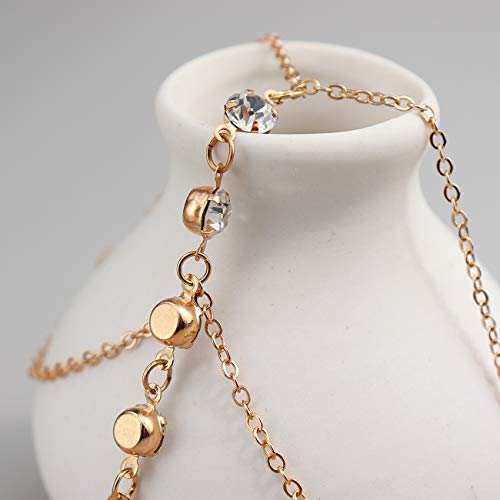 Suyi Finger Ring Bracelet Hand Harness Chain Bracelet Rhinestone Gifts for Women4