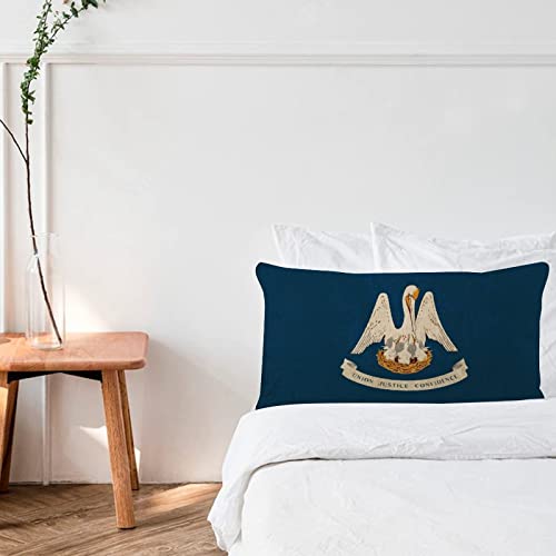 Covome Elegant Body Pillow Case Cover With Zipper 12X20 Inch Louisiana State Flag Home Decor Body Pillow Case Cover Patriotic Usa Map Sports Fans Pillow Cover For Home Holiday Party Living Room #TOP4