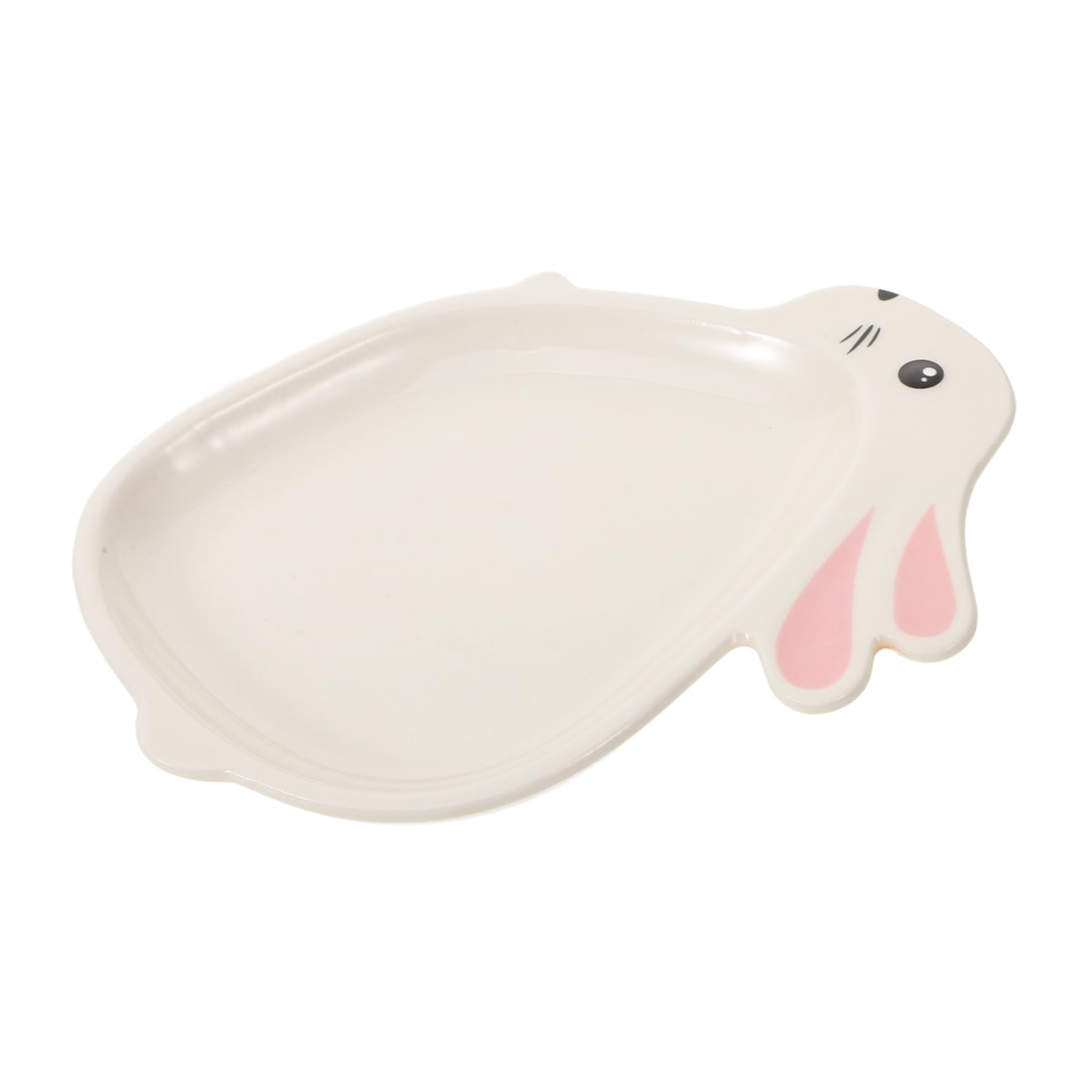 PRETYZOOM Ceramic Rabbit Dessert Plate Cute Cartoon Bunny Design for Serving Snacks Fruits and Desserts Easter Food Serving Tray for Parties and Gatherings
