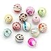 300 pcs Acrylic Glossy Marble Round Gumball Bubble Gum Striped AB Beads, 8mm - Assortment of Colors - 1.5mm Hole Size