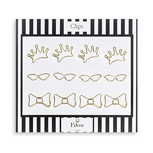 FILOU Clips dorados papelería/Metálicos de formas Cover
