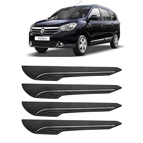 Image of AOSIS-Car Bumper Protector /Bumper Guard for Renault Lodgy with Single Chrome Stripe (4-Pcs)