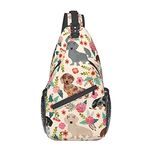 HAHAFU Umhängetasche mit Hundemotiv für Damen und Herren, bedruckt, leicht, bequem, Polyester, Reisen, Outdoor, Crossbody-Tasche, Schwarz , Einheitsgröße