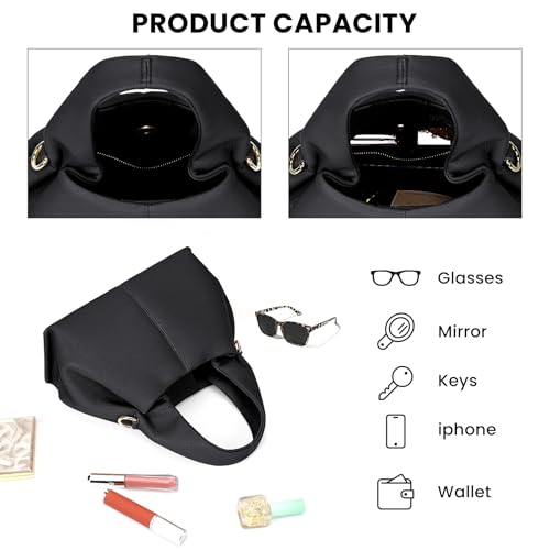 Image of Cloud Pouch Dumpling Clutch Purse Women Tote Shoulder Retro Crossbody Bag with Removable Strap