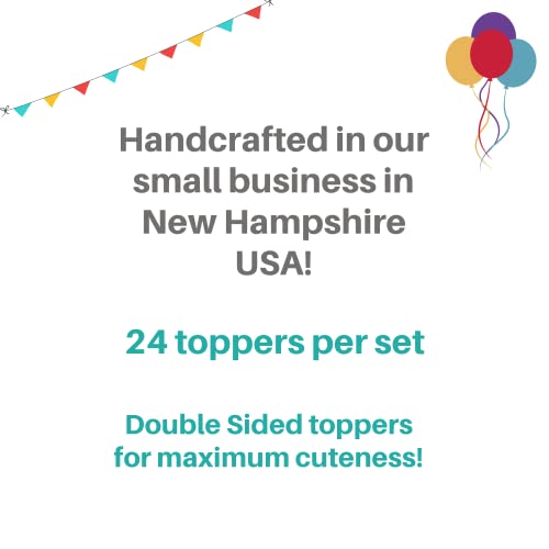 Fleur De Lis Cupcake Toppers in Red White and Blue - Food Picks (Set of 24 toppers)