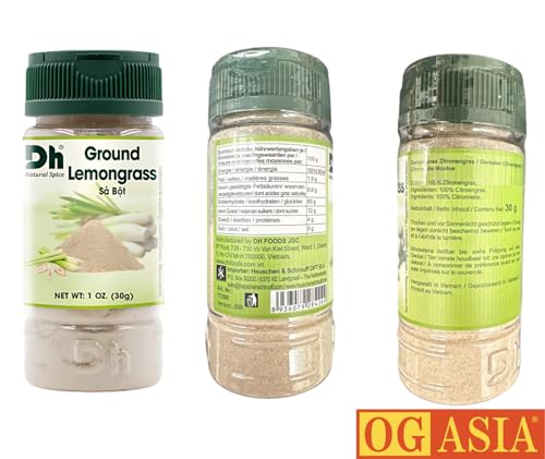 DH FOODS Gemahlene Zitronen Gras – Vietnamesisches Gewürz für Curry, Grill, Marinade & mehr – OG ASIA – 30g