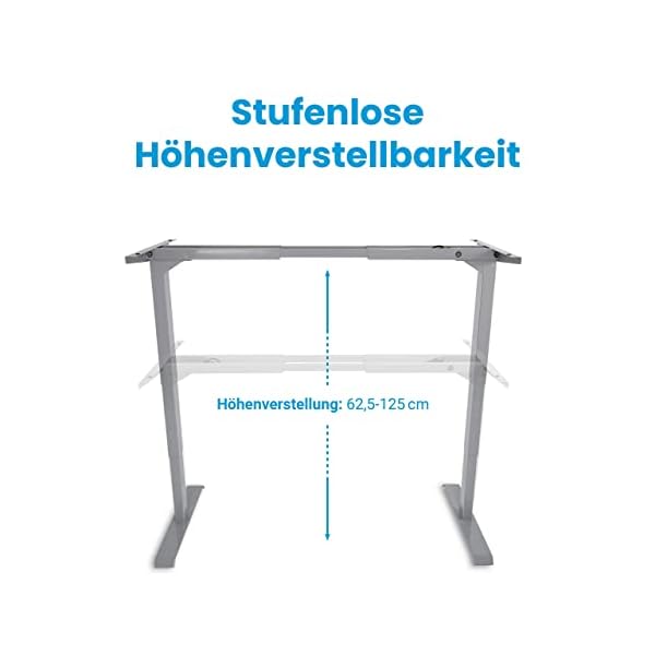 Ergotopia Desktopia Lite, höhenverstellbarer Schreibtisch, elektrisch höhenverstellbares Tischgestell mit Memory… – Bild 8