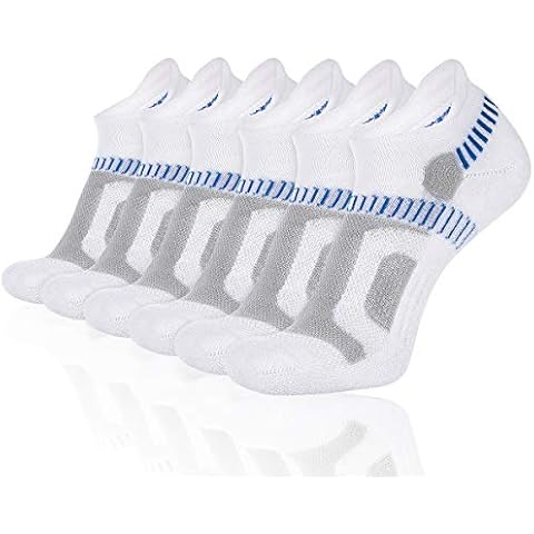 Heatuff Mens Athletic Ankle Socks Moisture Wicking Cushion Running Low Cut Sock 6 Pack - white - One size Cover