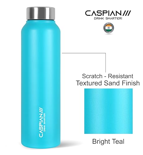 Image of CASPIAN / / / Astra ISI Certified Stainless Steel Water Bottle 1ltr.(Multicolors, 1 Litre, Set of 6) | Leak Proof Thunder for Fridge Home Office Travel School Kids Boys Girls Adults Sports Gym| BPA Free
