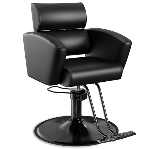 Baasha Premium Black Wide Salon Chair - Sleek Modern Styling,