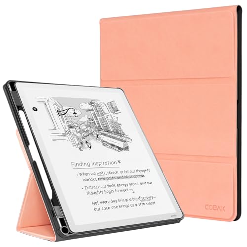 Image of CoBak Case for 11 inch Kindle Scribe 3rd Generation 2025, Kindle Scribe Colorsoft with Two Viewing Angles - All New PU Leather Cover with Auto Sleep Wake, Pen Holder. Sheep Pink