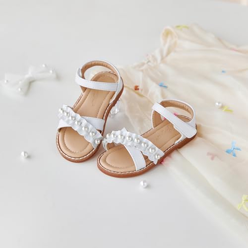 Image of Flaryzone Girls Sandals Open Toe Summer Flats Dress Sandals Shoes Toddler /Little Kid
