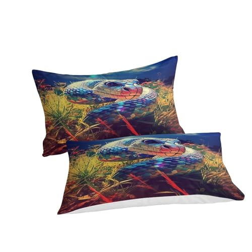 Housse de couette python coloré 220x240 cm pour transformer votre lit king size - 5