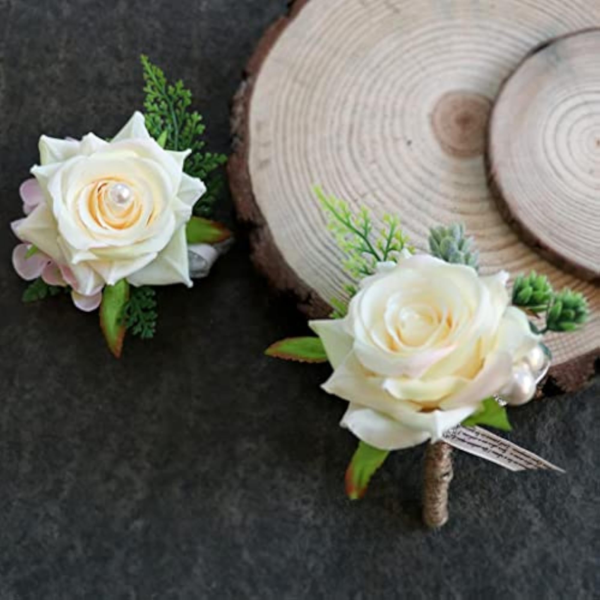 3x Romantic Wedding Party Rose Silk Flower Boutonniere Corsage