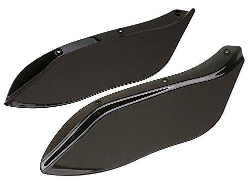 Yibid Dark Smoke Tinted Side Wings Windshield Windscreen Air Deflectors Upper Fairing For Harley Street Glide Touring Road King Flhr Flht Flhx Electra Glide Trike Models 1996-2013 #TOP10