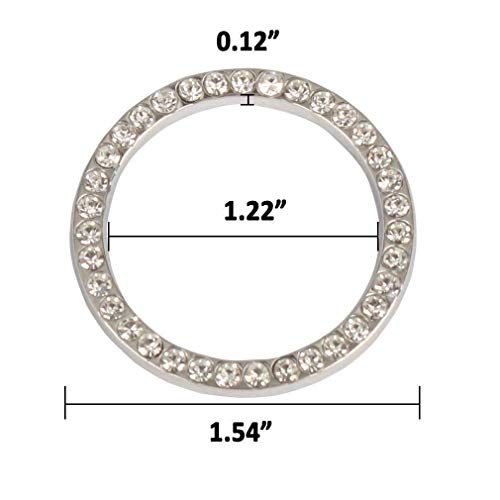 Clear/White Crystal Rhinestone License Plate Abs Chrome Frame With Crystal Screw Caps - Set Of 2 Frames #TOP4