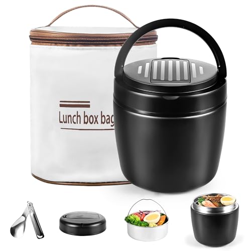 BAVATEE Lunch Box Isotherme 1200 ml. Double paroi inox. Thermos Alimentaire Chaud avec Cuillère....