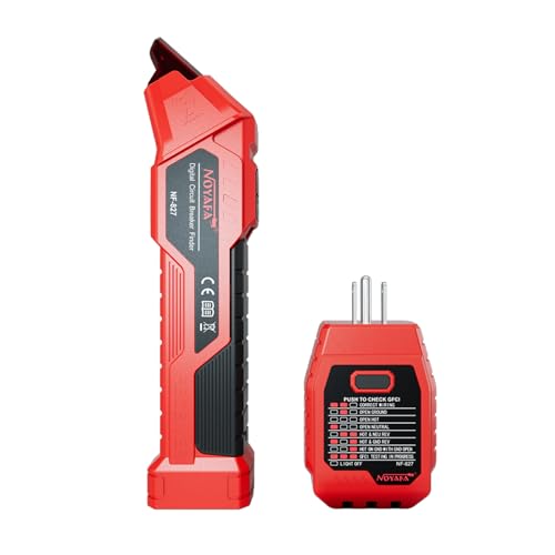 KKnoon AC Circuit Breaker Finder with Integrated GFCI Outlet Tester AC 90-120V USA Plug Socket Line Sequence Detection And Digital Circuit Breaker Finder for Home Factory and All Kinds of Large