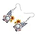 BONSNY 4th of July Cute Acrylic Patriotic Gnome Dangle Earrings Gifts for Women Funny Hypoallergenic Jewelry American Flag Design Sunflower Torch Bearer Accessories (Floral)