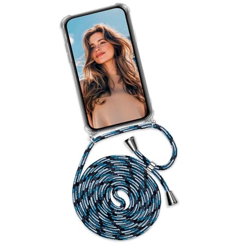 OneFlow Twist Case Custodia a Tracolla per Cellulare Compatibile con Apple iPhone 12 Mini, Custodia con Tracolla Staccabile per Smartphone, Silicone da Appendere, Intercambiabile, Blu Azzurro