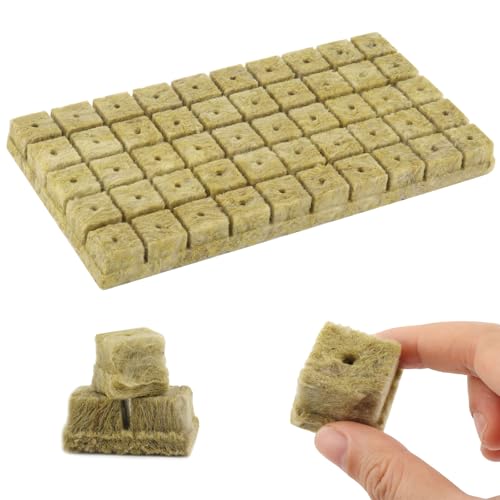 50 Piezas Cubos de Lana de Roca, Cubos de Cultivo 2,5 X 2,5 X 2,5...
