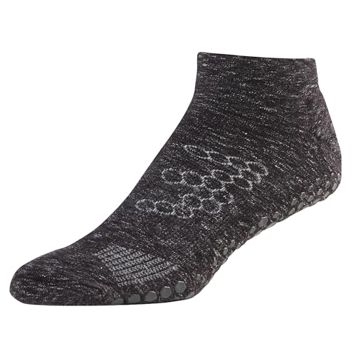 Image of Base 33 Low Rise Grip Socks for Men | Pilates Socks with Non-Slip Hex Grip Sole, Organic Cotton Blend, Quick-dry Yarn, Arch Support, Wear for Yoga, Barre, Training