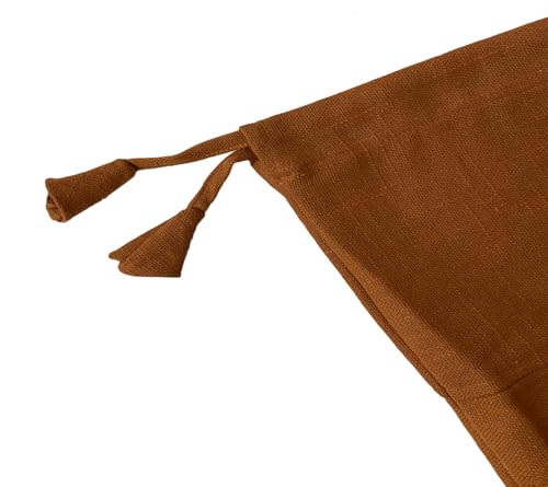 Image of SAJAVAT HOME Cotton Plain Bolster Pillow Cover |15x30 INCHES / 38x76 CMS| Light Brown with Strings |Pack of 2| (eco Friendly)