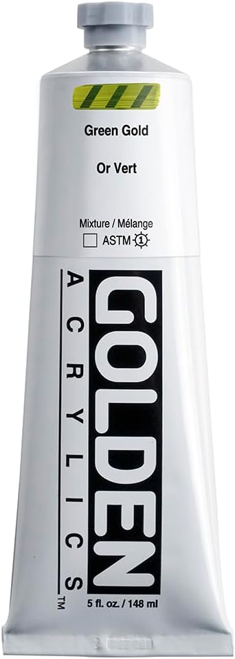 GOLDEN Heavy Body Acrylics, Green Gold, 5 fl. oz. Tube, Professional Acrylic Paint, Transparent