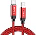 Produktbild USB C auf USB C Kabel 2M, Oldboytech USB C zu USB C Kabel Nylon geflochten 60W USB Typ C Kabel kompatibel Galaxy S20/S20+/S20 Ultra,iPad, MacBook, Note10, Huawei Matebook, Nexus6P, OnePlus 2-Rot