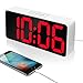 9" Large LED Digital Alarm Clock with USB Port for Phone Charger, Touch-Activited Snooze and Dimmer, Outlet Powered