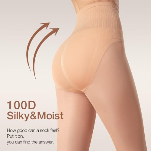 Semi-opaque Tights, 100/680/1200D Soft Dacron Regular Women's Sheer Tights Multicolour Pantyhose,1 Pair Pack2