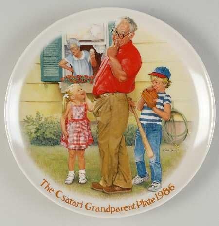 Edwin M KnowlesThe Csatari Grandparents Plate 1986 The Home Run
