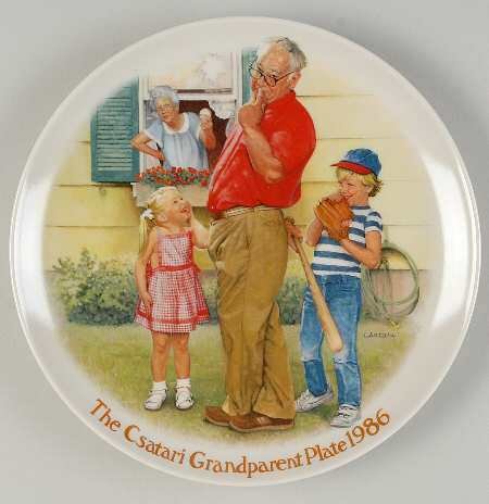 Edwin M KnowlesThe Csatari Grandparents Plate 1986 The Home Run