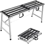 Réglage de la hauteur de la plate-forme d'échafaudage pliant 27-43"(H) Tabouret d'échelle en acier portable pour l'amélioration de la maison, peinture à paroi sèche, entretien à hauteur, charge maximale 600lbs