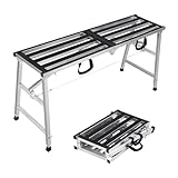 GMGSPT Folding Scaffolding Platform Steel Step Ladder Stool Height Adjustment 27-43'(H) Portable for Home Improvement, Drywall Painting, Maintenance at Height, Maximum Load 600lbs