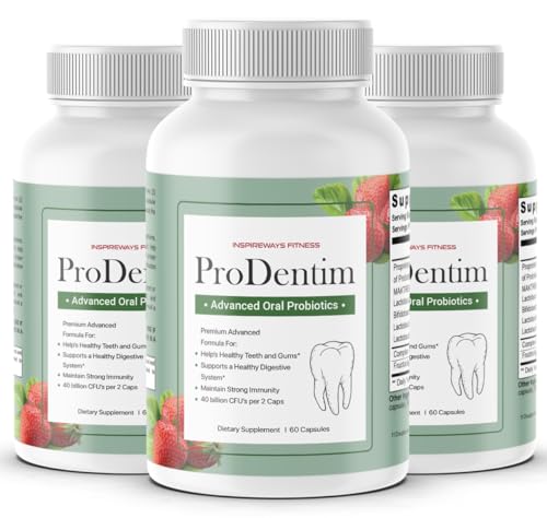 ProDentim Advanced Oral Health Probiotics Advanced Formula for Healthy Gums Teeth Fresh Breath - Oral Probiotics for Bad Breath Support (3-Pack - 180 Capsules) (3-Bottles)