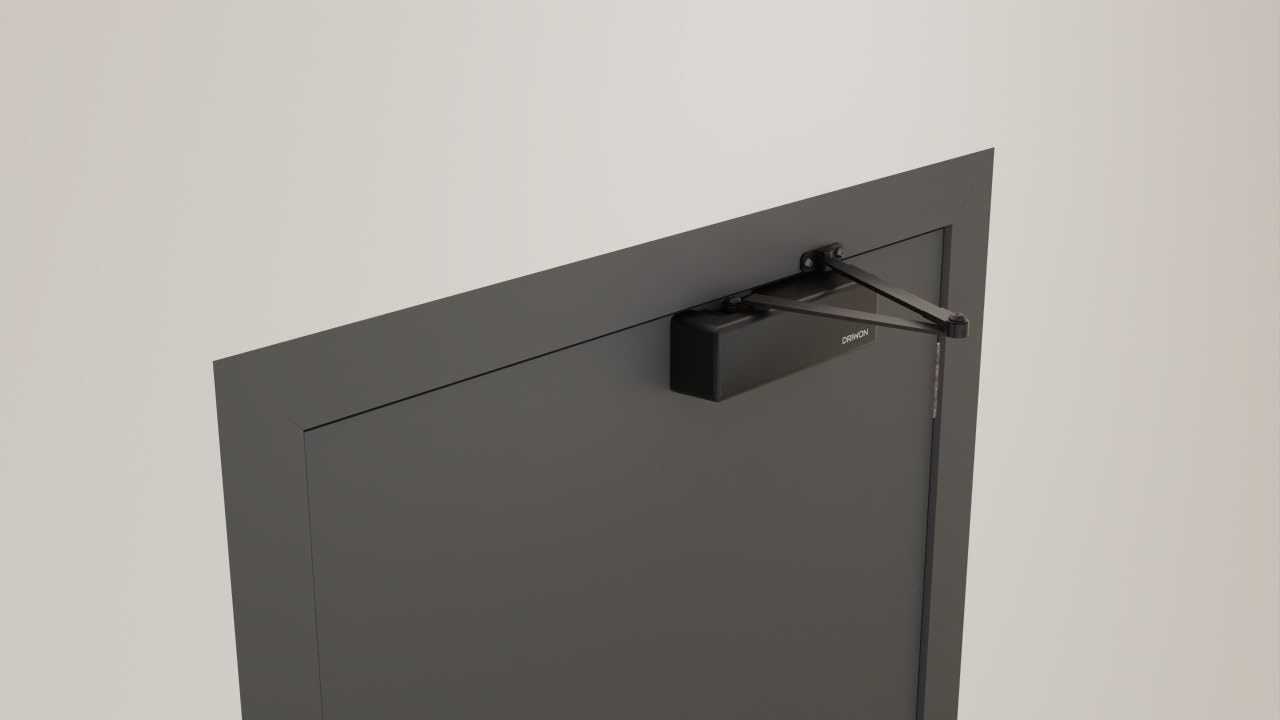 DN-9500 - Cierrapuertas hidráulico extrarresistente, cuerpo de hierro fundido, brazo de acero, atractivo acabado con recubrimiento en polvo, ajustable para alto tráfico