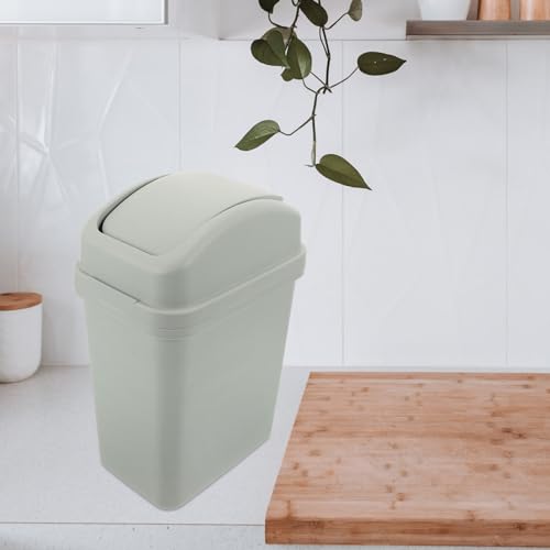 Caneca de basura rectangular de plástico con tapa basculante miniatura 4