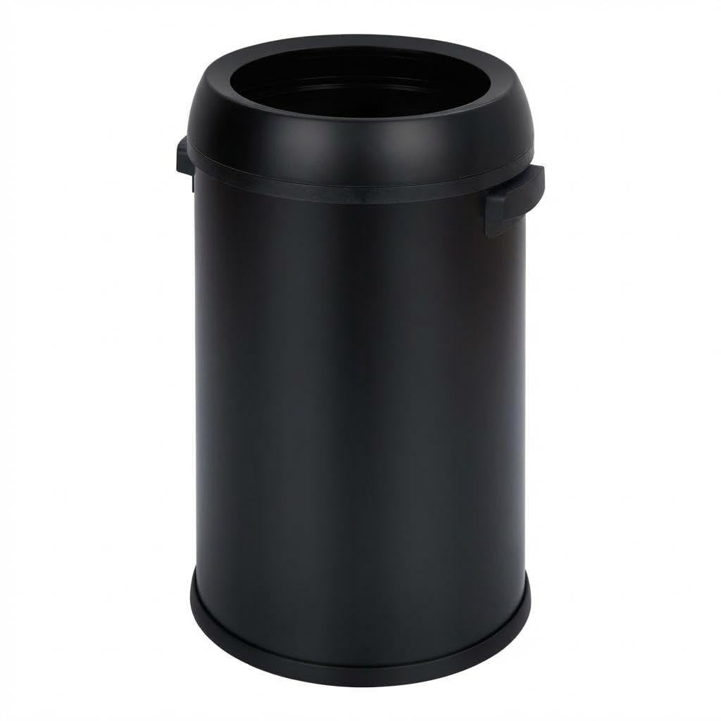 1 Pack 65L Open Top Commercial Trash Can, 410/430 Stainless Steel Waste Bin with PP+ABS New Components, No Inner Liner Heavy Duty Container for Kitchen Office Restaurant