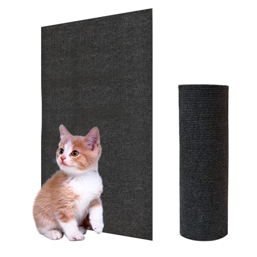 Gigtoop Kratzmatte für Katzen, 200 x 40 cm, selbstklebend, DIY Klettern Katzenkratzer, Möbel schützen, Dunkelgrau