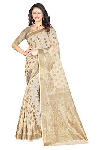 Image of Flosive Women's Present Beautiful Kanjivaram Soft Silk Saree With Blouse